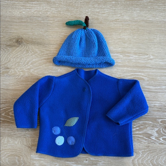 Susa Creations Other - Blueberry Baby Jacket and Hat Set 0-6M